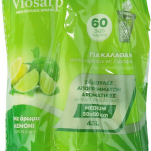 VIOSARP ΣΑΚΟΥΛΑ ΑΠΟΡΡΙΜΑΤΩΝ ΓΙΑ ΚΑΛΑΘΑΚΙ ΜΕ ΑΡΩΜΑ (50*50) 3Χ20ΤΕΜ ΛΕΜΟΝΙ *
