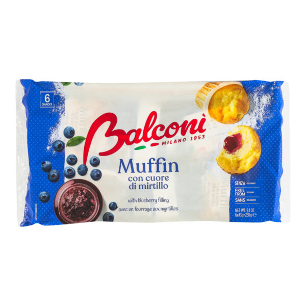 BALCONI MUFFIN ΜΕ ΓΕΜΙΣΗ ΜΥΡΤΙΛΟ 6ΤΕΜ 240g * - Image 1