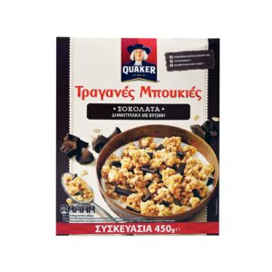 QUAKER ΔΗΜΗΤΡΙΑΚΑ 450gr ΤΡΑΓΑΝΕΣ ΜΠΟΥΚΙΕΣ ΜΕ ΣΟΚΟΛΑΤΑ ΥΓΕΙΑΣ *