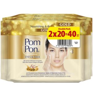 POM POΝ ΥΓΡΑ ΜΑΝΤΗΛΑΚΙΑ ΑΦΑΙΡΕΣΗΣ ΜΑΚΙΓΙΑΖ (GOLD) 2X20τεμ *