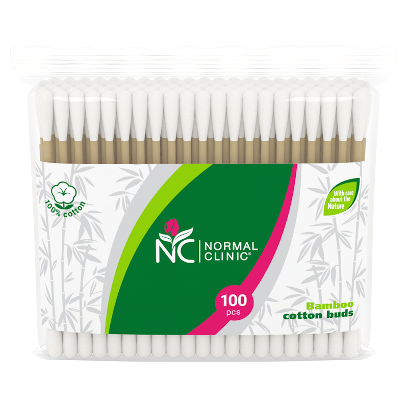6800 NORMALCLINIC ΜΠΑΤΟΝΕΤΕΣ ΒΑΜΒΟΟ 100τεμ ΣΑΚΟΥΛΑΚΙ * - Image 1