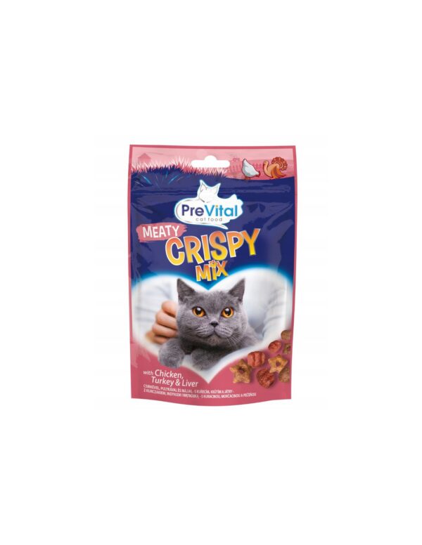 PREVITAL ΣΝΑΚ ΓΙΑ ΓΑΤΕΣ CRISPY MIX ΜΕΙΓΜΑ ΚΡΕΑΤΩΝ 60gr * - Image 1