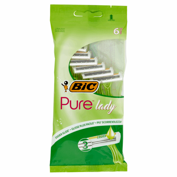 BIC ΞΥΡΑΦΑΚΙΑ PURE 3 LADY 6τεμ. ALOE * - Image 1
