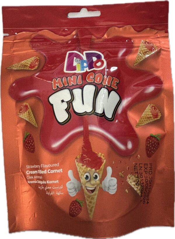 DIPPO ΜΙΝΙ CONE FUN ΧΩΝΑΚΙΑ ΜΕ ΓΕΜΙΣΗ ΦΡΑΟΥΛΑ 70GR * - Image 1