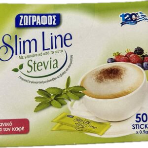 ΖΩΓΡΑΦΟΣ SLIM LINE ΓΛΥΚΑΝΤΙΚΟ ΜΕ STEVIA ΣΕ ΦΑΚΕΛΑΚΙΑ 50 STICKS *