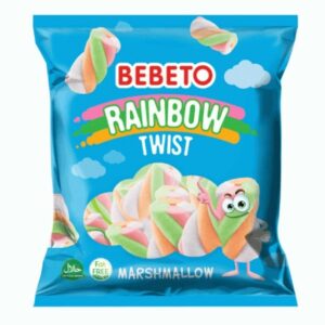 BEBETO ΖΑΧΑΡΩΤΑ 60GR MARSHMALLOW RAINBOW TWIST *