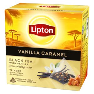 LIPTON  ΜΑΥΡΟ ΤΣΑΙ ΜΕ ΒΑΝΙΛΙΑ & ΚΑΡΑΜΕΛΑ 20 ΦΑΚΕΛΑΚΙΑ ΠΥΡΑΜΙΔΑ 34gr *