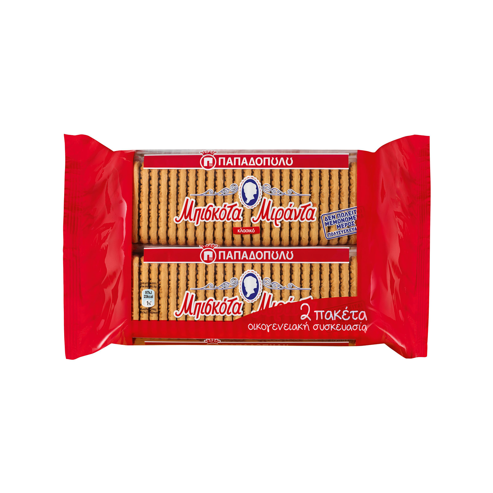 5201004042385_1_1_a7496bd15ad6a537a57afd82831d4987 ΜΙΡΑΝΤΑ ΠΑΠΑΔΟΠΟΥΛΟΥ ΜΠΙΣΚΟΤΑ ΔΙΠΛΟ 2Χ250gr * - Image 1