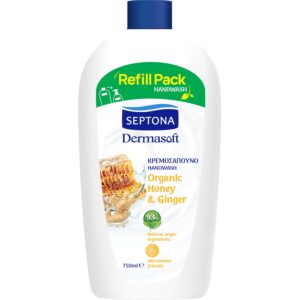 SEPTONA DERMASOFT ΚΡΕΜΟΣΑΠΟΥΝΟ REFILL PACK 750ml HONEY & GINGER *