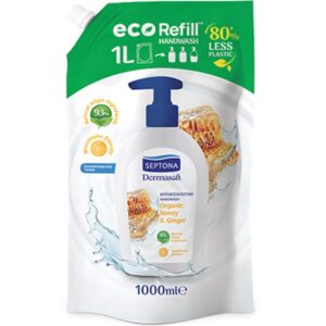 SEPTONA DERMASOFT ΚΡΕΜΟΣΑΠΟΥΝΟ REFILL 1lt HONEY & GINGER *