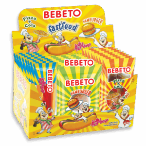 BEBETO MINI ΖΑΧΑΡΩΤA DISPLAY FAST FOOD MIX 30GRX24TMX (BURGER,HOT DOG,PIZZA *