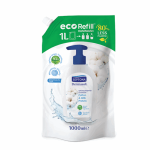 SEPTONA DERMASOFT ΚΡΕΜΟΣΑΠΟΥΝΟ REFILL 1lt COTTON & MILK *
