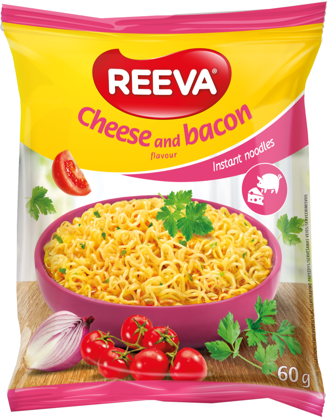 reva_eu_60g_cheesebacon REEVA INSTANT NOODLES 60GR CHEESE AND BACON FLAVOUR * - Image 1