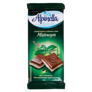 ALPINELLA ΣΟΚΟΛΑΤΑ 100gr ΓΑΛΑΚΤΟΣ ΜΕ ΚΡΕΜΑ ΜΕΝΤΑ *