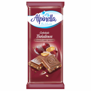 ALPINELLA ΣΟΚΟΛΑΤΑ 90gr ΓΑΛΑΚΤΟΣ ΜΕ ΦΥΣΤΙΚΙ ΚΑΙ ΣΤΑΦΙΔΑ *