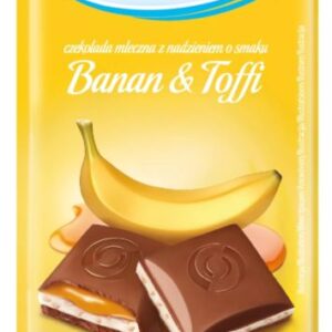 ALPINELLA ΣΟΚΟΛΑΤΑ 100gr ΓΑΛΑΚΤΟΣ ΜΕ ΓΕΜΙΣΗ ΜΠΑΝΑΝΑ & ΚΑΡΑΜΕΛΑ *