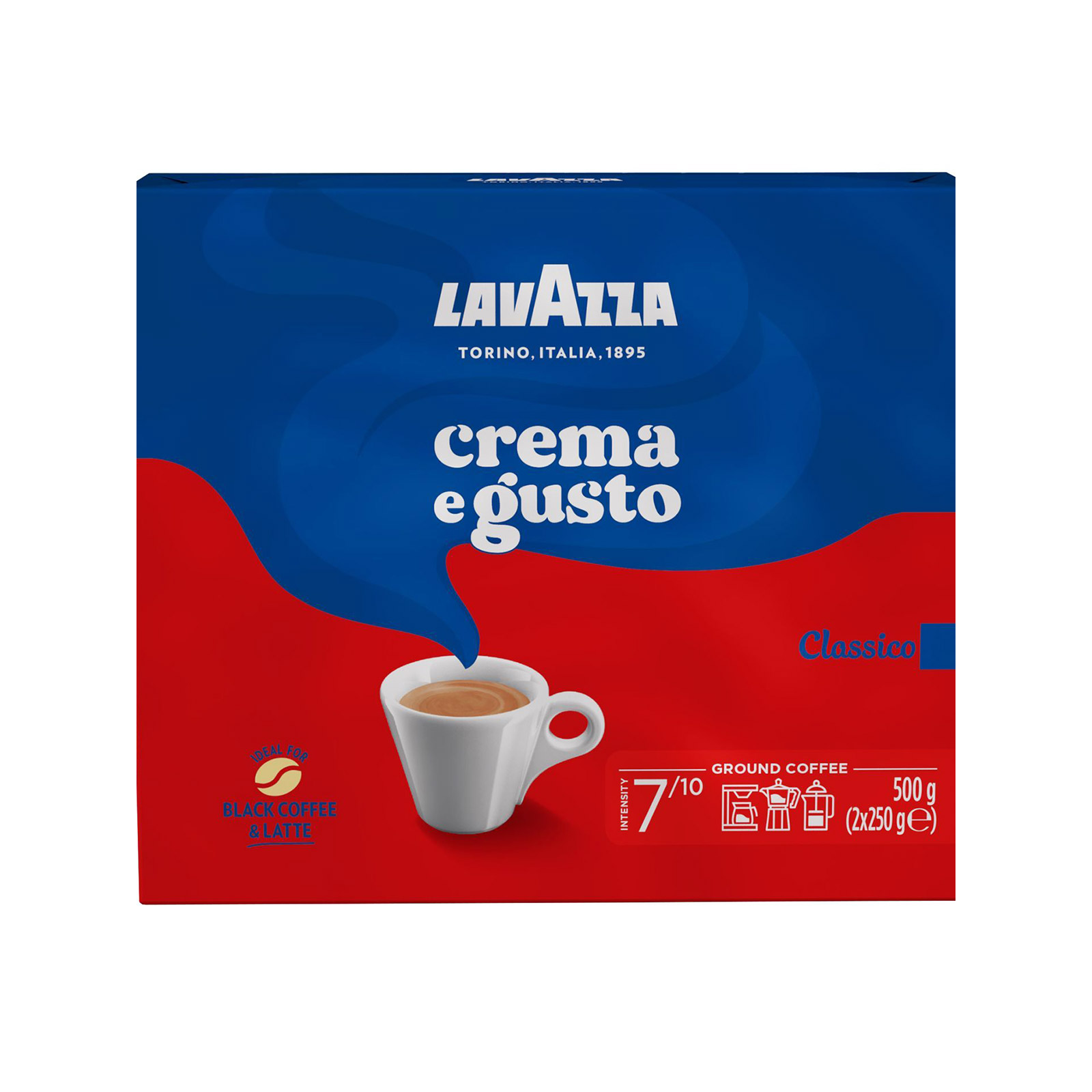 8000070038875_1_1_4E9597B53394932F2021242B0335C572 Lavazza Crema e gusto καφές espresso classsico 2x250g - Image 1