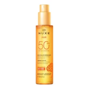 NUXE SUN HUILE SOLAIRE BRONZANTE SPF50 | Λάδι Μαυρίσματος για Πρόσωπο & Σώμα με Αντηλιακό Δείκτη SPF50+.