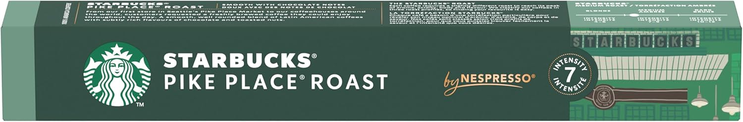 61Kf69aOcdL._AC_SL1500_ Κάψουλες Καφέ & Ροφημάτων Starbucks Κάψουλες Espresso Pike Place Συμβατές με Μηχανή Nespresso 10caps - Image 1