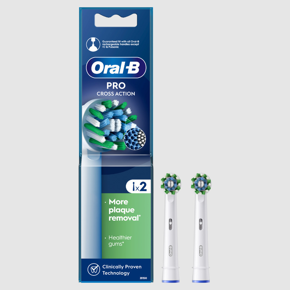 20240823113901_oral_b_cross_action_antallaktikes_kefales_gia_ilektriki_odontovourtsa_2tmch Oral-B Pro CrossAction Ανταλλακτικά για 2τμχ - Image 1