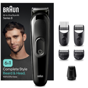 Braun Σετ Επαναφορτιζόμενης Κουρευτικής Μηχανής Μαύρο