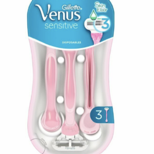 Venus Sensitive Ξυραφάκια Σώματος μιας Χρήσης με 3 Λεπίδες & Λιπαντική Ταινία για Ευαίσθητες Επιδερμίδες 3τμχ