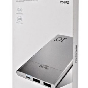 YOURZ R7 Power Bank 10000mAh με 2 Θύρες USB-A Ασημί