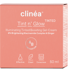 Clinea Tint n' Glow Light Gel Προσώπου Ημέρας με Χρώμα για Αντιγήρανση & Λάμψη με Νιασιναμίδη & Πρεβιοτικά 50ml